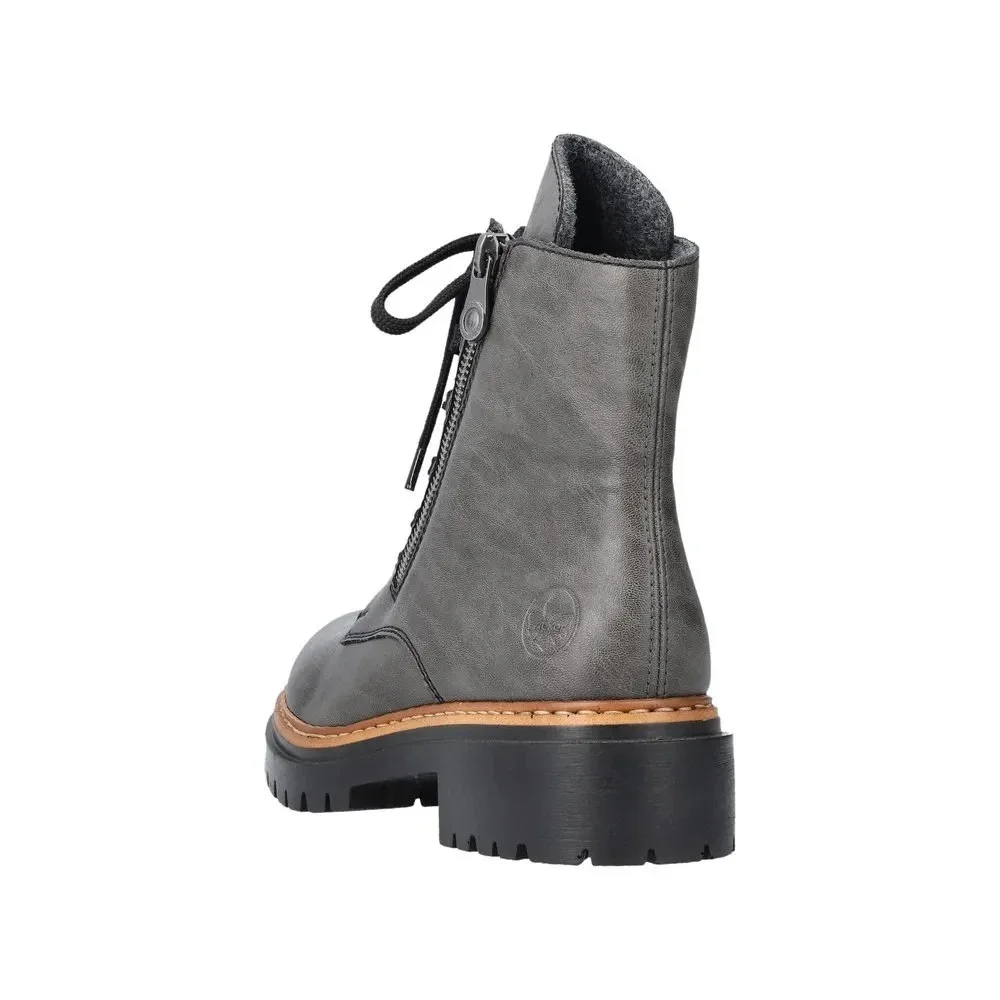 Rieker® Women's 8.5 M (EU 40) 72611 Lined,‎ Lace-Up Ankle Boot in Smoke - $140